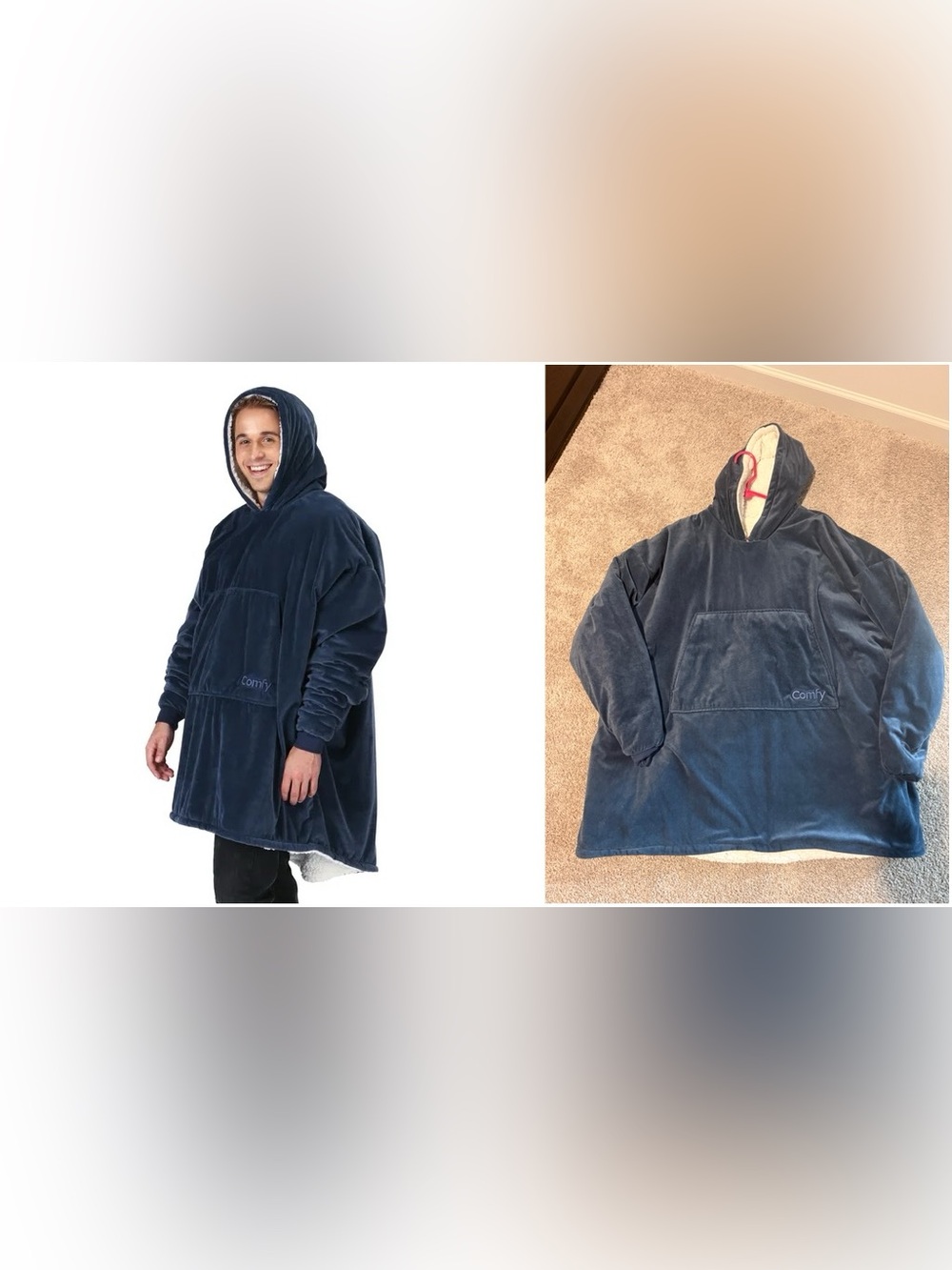 THE COMFY - Oversized Hooded Wearable Blanket - Navy Blue